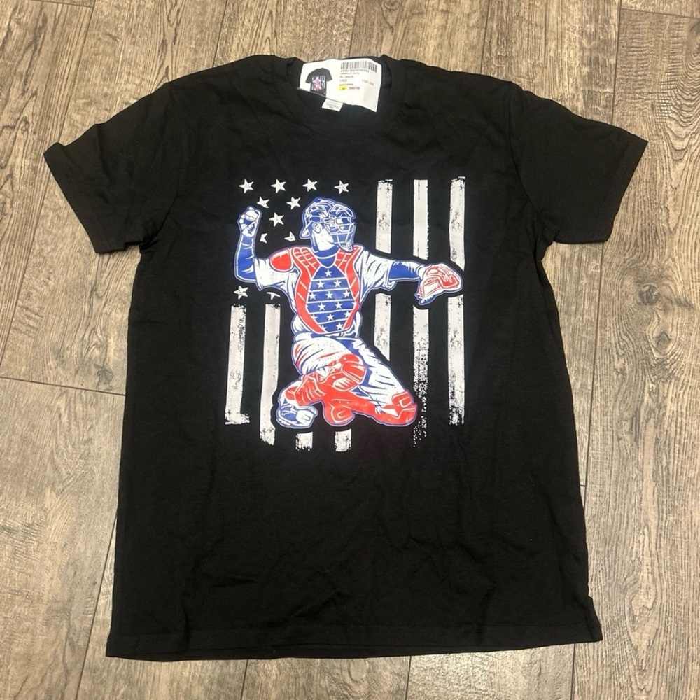 Black baseball catcher  T-Shirt xl youth